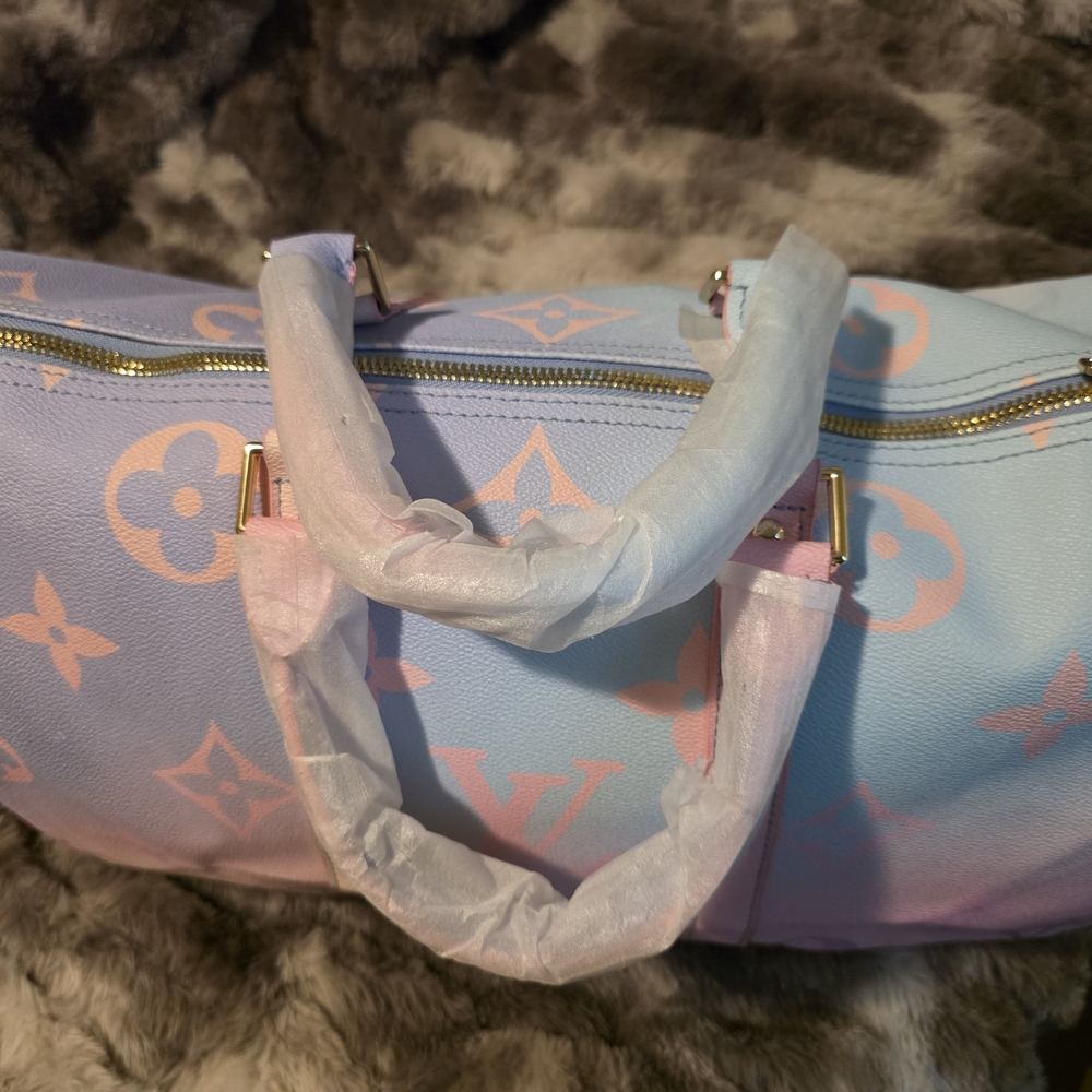 Louis Vuitton Pastel Pink & Blue Monogram Duffle Bag